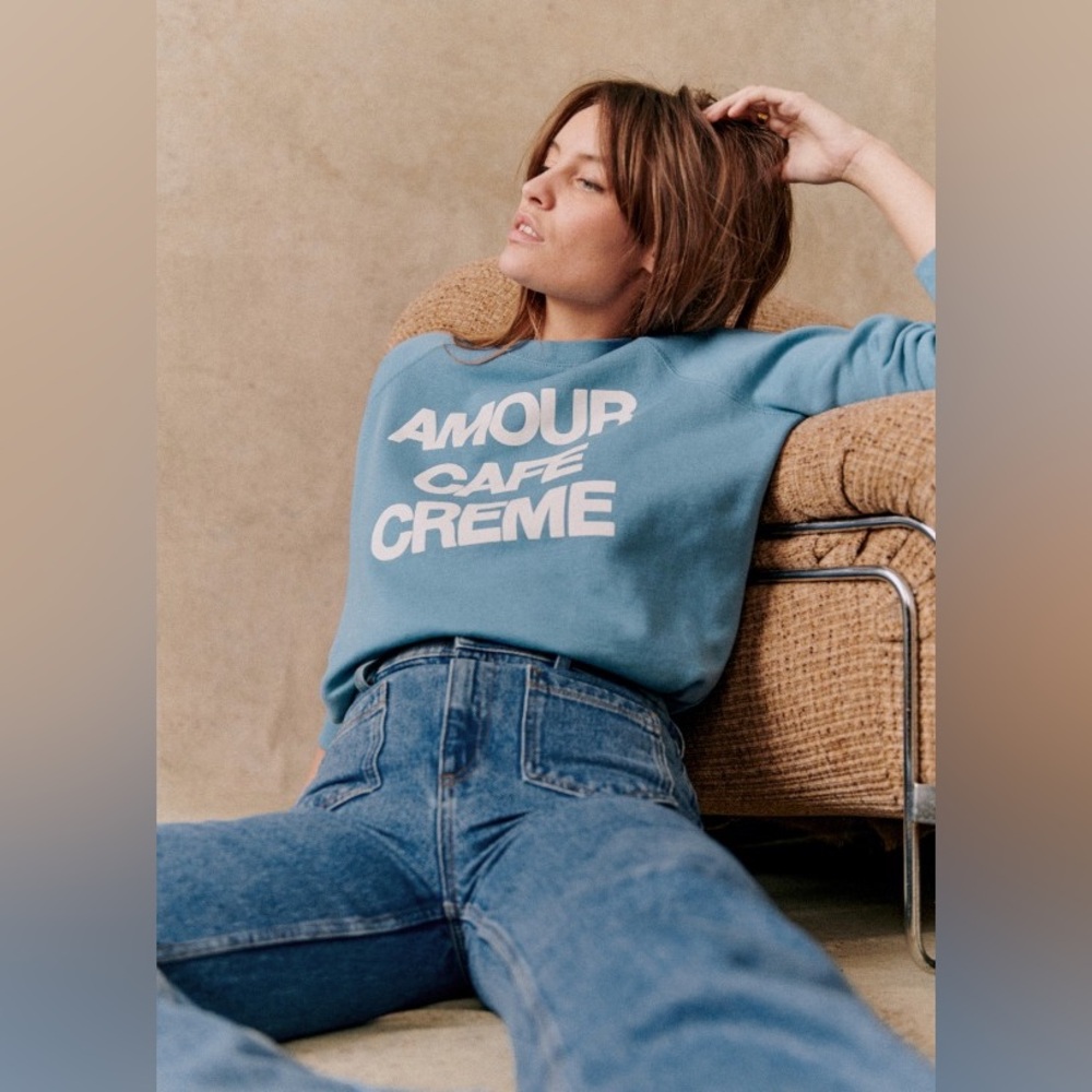Sézane Amour Cafe Creme Sweatshirt Size M
